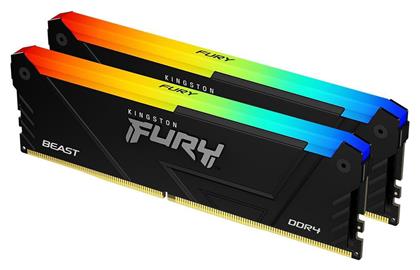 Kingston Fury Beast 16GB DDR4 RAM με 2 Modules (2x8GB) και Ταχύτητα 3600 για Desktop