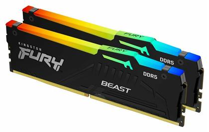 Kingston Fury Beast RGB 16GB DDR5 με 2 Modules (2x8GB)