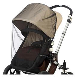 Kiokids Κουνουπιέρα Καροτσιού από Τούλι με Λάστιχο Μαύρη 130x42x20εκ.