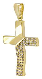 Kiriakos Gofas Χρυσός Σταυρός 14Κ Διπλής Όψης
