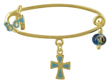 Kiriakos Gofas Παιδική Παραμάνα Νεογέννητο από Επιχρυσωμένο Ασήμι