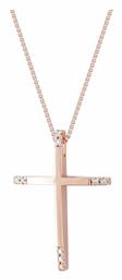 Kiriakos Gofas Ροζ Χρυσός Σταυρός Με Αλυσίδα 14K