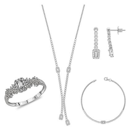 Kiriakos Gofas Σετ Κοσμημάτων από Λευκόχρυσο 14K