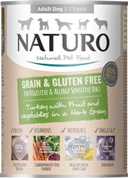 ΚΟΝΣΕΡΒΑ ΣΚΥΛΟΥ NATURO GRAIN - GLUTEN FREE ΓΑΛΟΠΟΥΛΑ-ΚΡΑΝΜΠΕΡΙ-ΜΠΡΟΚΟΛΟ - ΚΑΡΟΤΑ 390GR από το Plus4u