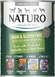 ΚΟΝΣΕΡΒΑ ΣΚΥΛΟΥ NATURO GRAIN - GLUTEN FREE ΠΑΠΙΑ-ΒΑΤΟΜΟΥΡΑ - ΚΟΛΟΚΥΘΑ 390GR από το Plus4u