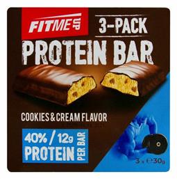 Korona-M FitMeUp Protein Μπάρες με 40% Πρωτεΐνη & Γεύση Cookies & Cream 3x30gr Κωδικός: 42723819