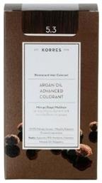 Korres Argan Oil Advanced Colorant 5.3 Καστανό Ανοιχτό Μελί 50ml