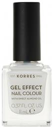 Korres Gel Effect Gloss Βερνίκι Νυχιών Μακράς Διαρκείας Λευκό 2 Porcelain White 11ml