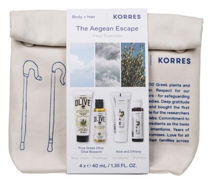 Korres The Aegean Escape Travel Essentials Σετ Περιποίησης για Καθαρισμό Σώματος