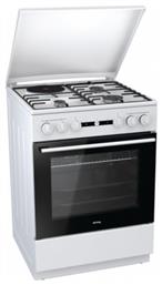Korting KK 64 W Κουζίνα 67lt με Εστίες Υγραερίου & Ρεύματος Π60εκ. Λευκή
