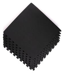 Kraft & Dele Δάπεδα Παζλ Γυμναστηρίου Μαύρα 60x60cm 6τμχ