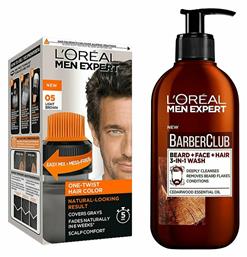 L'Oreal Paris Men Expert Face & Hair Wash 200ml & One-Twist Hair Colour No 05 Light Brown 50ml Σετ Περιποίησης για Βαμμένα Μαλλιά 2τμχ από το Pharm24