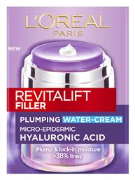 L'Oreal Paris Revitalift Filler Plumping Water Κρέμα Προσώπου για Ενυδάτωση, Αντιγήρανση & Λάμψη με Υαλουρονικό Οξύ 50ml από το Pharm24