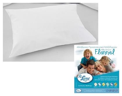 La Luna Flannel Σετ Προστατευτικά Μαξιλαριών Φανελένια Αδιάβροχα Λευκά 50x70cm 5300010