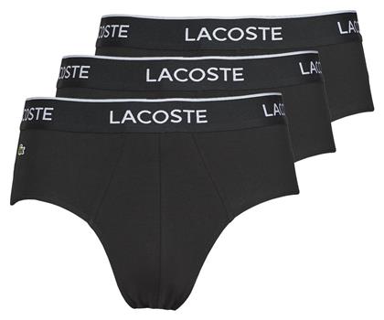 Lacoste Ανδρικά Σλιπ Μαύρα Μονόχρωμα 3Pack