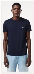 Lacoste Crew Neck Pima Cotton Ανδρικό T-shirt Μπλε Μονόχρωμο