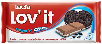 Lacta Lov'It Σοκολάτα Γάλακτος με Cream 'n' Oreo 105gr