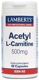 Lamberts Acetyl L-Carnitine Συμπλήρωμα Διατροφής με Καρνιτίνη 500mg 60 κάψουλες από το Pharm24