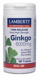 Lamberts Ginkgo Biloba Extract 6000mg 180 ταμπλέτες