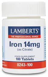 Lamberts Iron 14mg (Citrate) 100 ταμπλέτες από το Pharm24