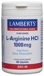 Lamberts L-Arginine HCl 1000mg 90 ταμπλέτες Unflavoured