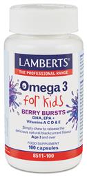 Lamberts Omega 3 For Kids Berry Bursts Ιχθυέλαιο Κατάλληλο για Παιδιά 100 κάψουλες Φραγκοστάφυλο από το Pharm24