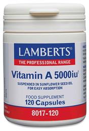 Lamberts Vitamin A Βιταμίνη για Ανοσοποιητικό 5000iu 120 κάψουλες