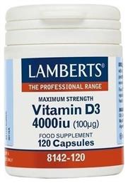 Lamberts Vitamin D3 Βιταμίνη 4000iu 120 κάψουλες