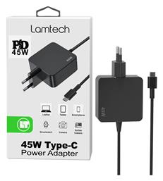 Lamtech USB-C Universal Φορτιστής Laptop 45W με Αντάπτορα Τροφοδοσίας