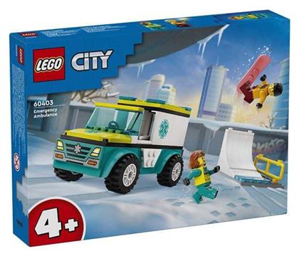 Lego City Emergency Ambulance And Snowboarder για 4+ ετών