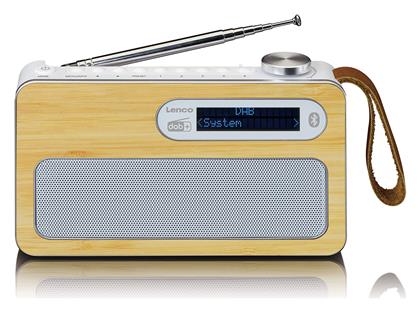 Lenco PDR-040 Bamboo Επιτραπέζιο Ραδιόφωνο Επαναφορτιζόμενο DAB+ με Bluetooth Λευκό