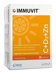 Leriva Pharma Immuvit C+D3+Zn Πολυβιταμίνη Λεμόνι 1τμχ