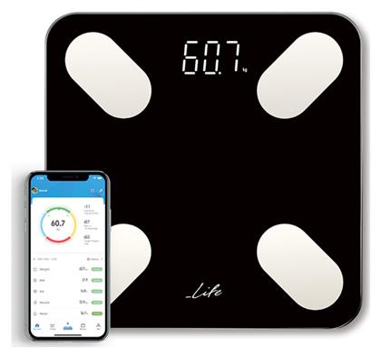 Life Petite Smartweight BT Smart Ζυγαριά με Λιπομετρητή & Bluetooth σε Μαύρο χρώμα