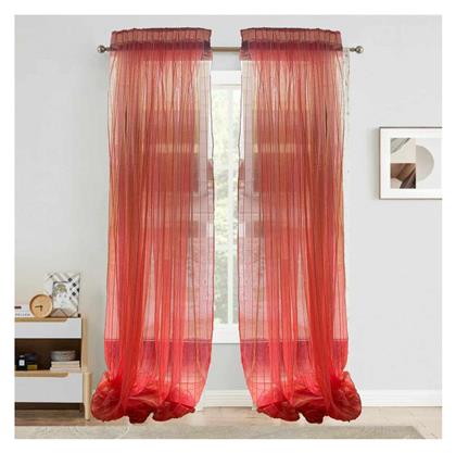 Linea Home Κουρτίνα με Τρέσα Φουξ / Πορτοκαλί 280x300εκ.