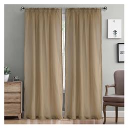 Lino Home Κουρτίνα με Τρέσα Line 106 Camel 145x295εκ.