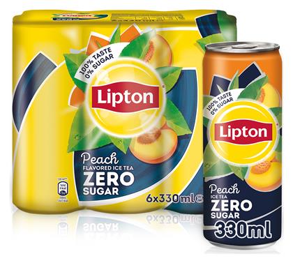 Lipton Ροδάκινο Ice Tea Ροδάκινο Χωρίς Ανθρακικό Χωρίς Ζάχαρη Κουτί 6x330ml