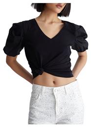 Liu Jo Κοντομάνικο Crop Top Μαύρο από το Z-mall