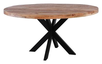 Lizard Στρογγυλό Τραπεζαρίας Mango Φυσικό / Μαύρο 150x150x75εκ. ΕΑ7055