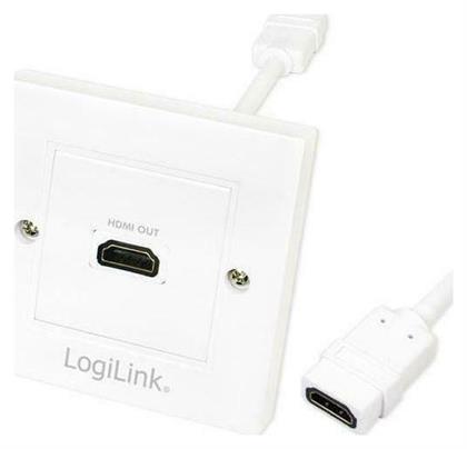 LogiLink Πρίζα HDMI με Πλαίσιο Αντάπτορας In/Out σε Λευκό χρώμα AH0014