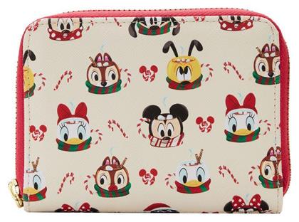 Loungefly Mickey & Minnie Hot Cocoa Mugs Παιδικό Πορτοφόλι με Φερμουάρ Μπεζ