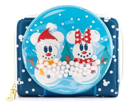 Loungefly Snowman Mickey Minnie Snow Παιδικό Πορτοφόλι με Φερμουάρ Disney Snowman Mickey Minnie Snow Globe Zip Around