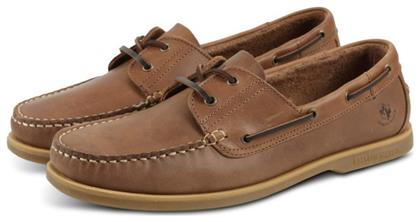 Lumberjack Navigator Δερμάτινα Ανδρικά Boat Shoes σε Καφέ Χρώμα