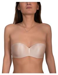 Luna Basic Miracle Μπεζ Strapless Σουτιέν Push Up με Μπανέλες