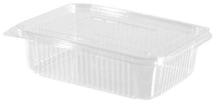 Lux Plast Πλαστικό Σκεύος μιας Χρήσης PET με Ενσωματωμένο Καπάκι και Χωρητικότητα 1000ml Διάφανο