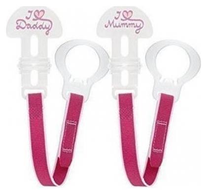 Mam I Love Mummy/Daddy Clip Set White - Pink 2τμχ