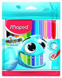 Maped Color'Peps Ocean Pulse Πλενόμενοι Μαρκαδόροι Ζωγραφικής Λεπτοί σε 12 Χρώματα από το Moustakas Toys