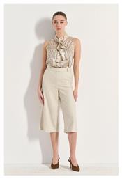 Matis Fashion Γυναικεία Ψηλόμεση Ζιπ Κιλότ Ασημί