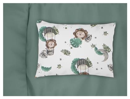 Μαξιλαροθήκη Εμπριμέ Bebe Lion 534 35x45 Green 100% Cotton από το Aithrio