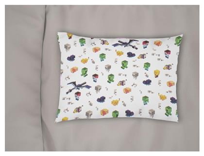 Μαξιλαροθήκη Εμπριμέ Bebe Minecraft 565 35x45 White-multi 100% Cotton από το Aithrio