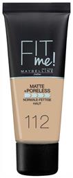 Maybelline Fit Me Matte + Poreless Liquid Make Up 112 Soft Beige 30ml